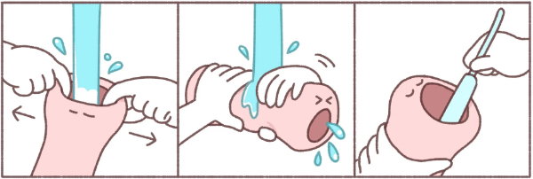 Rinsing an Onahole with lukewarm water